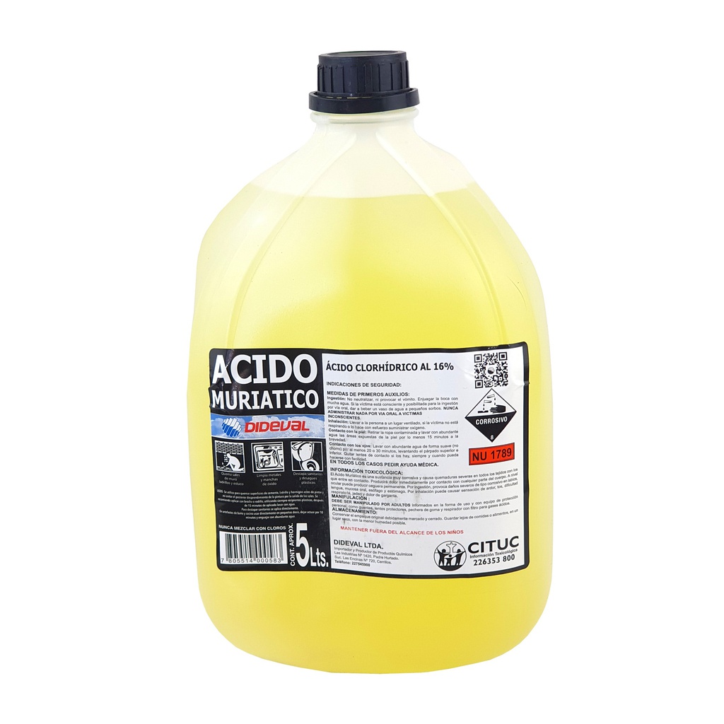 ACIDO MURIATICO BIDON 5LT DIDEVAL