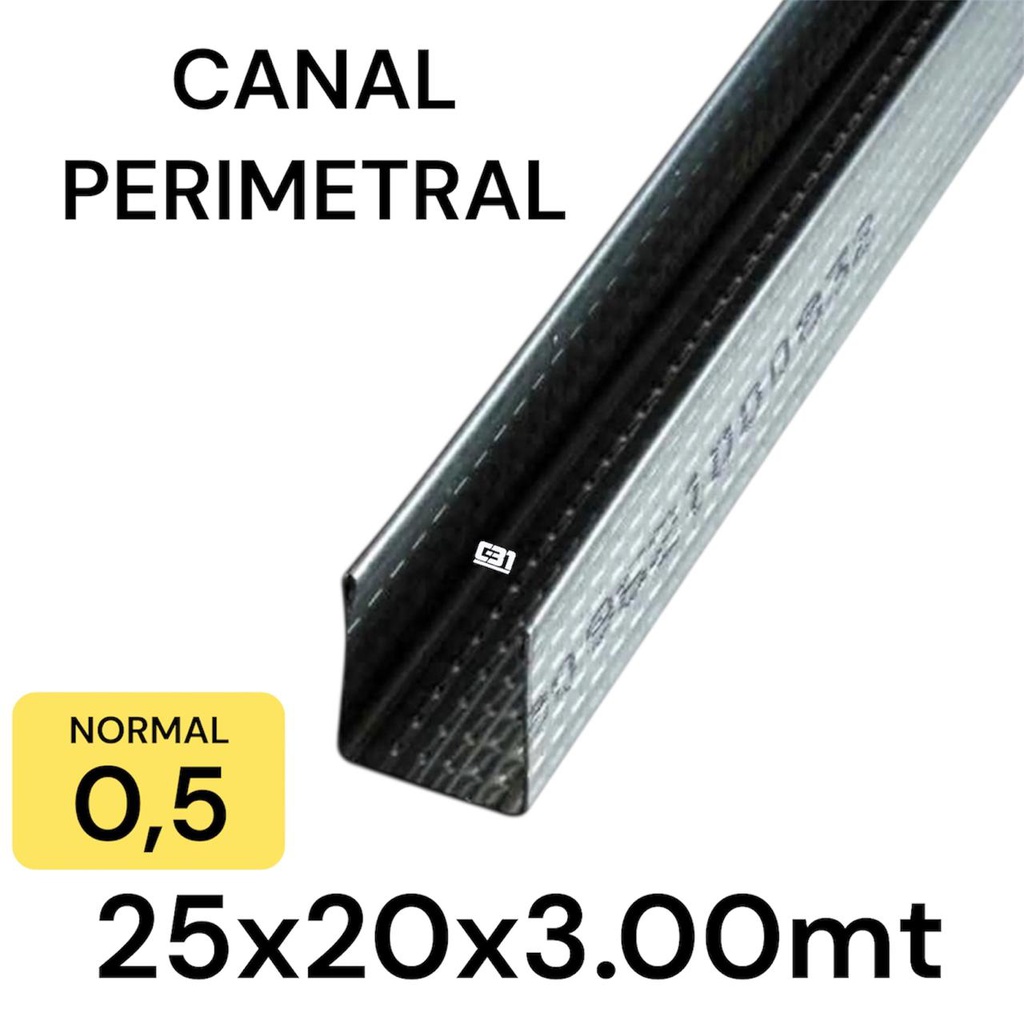 METALCON CANAL PERIMETRAL 20X25X3MT
