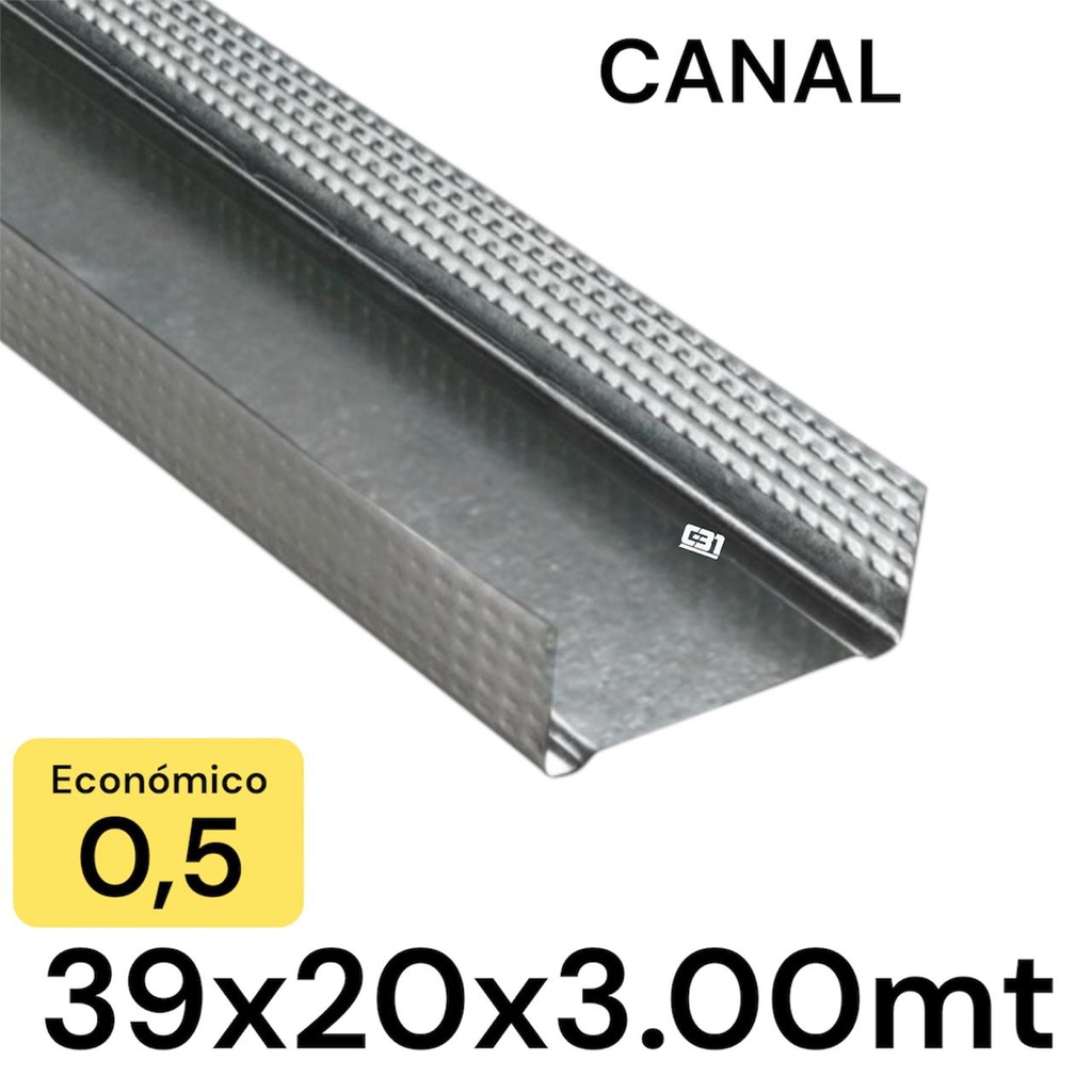 METALCON CANAL ECO 39X3MT 0.5MM