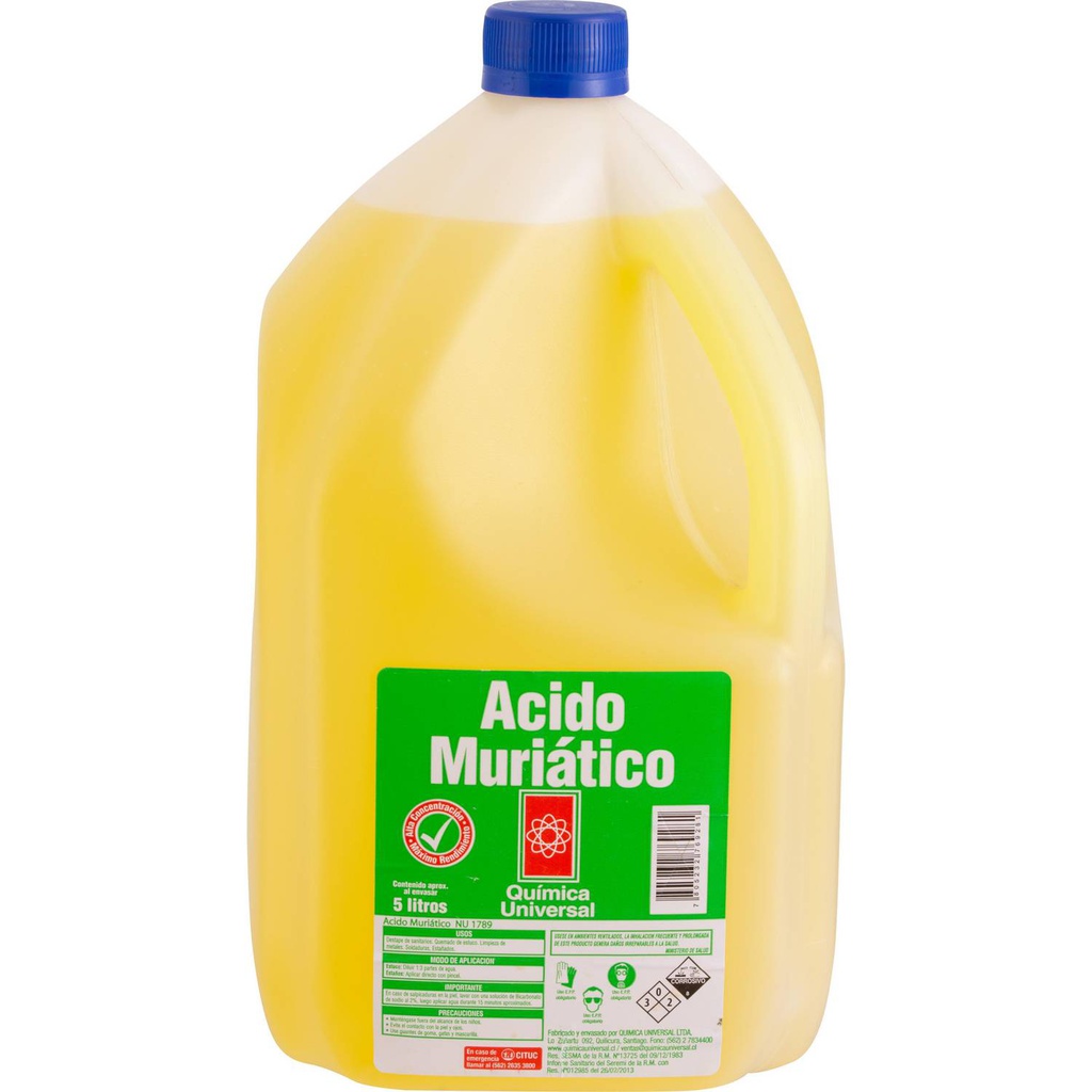 ACIDO MURIATICO BIDON 5LT QUIMICA UNIVERSAL