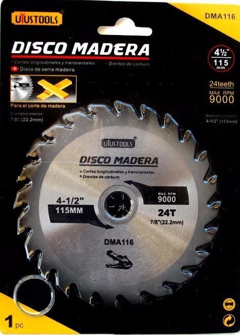 DISCO MADERA 4 1/2&quot; 24D UYUSTOOLS