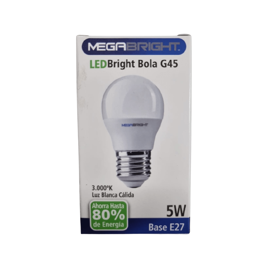 AMPOLLETA LAMPARA LED G45 5W/3000K E27 LUZ CALIDA MEGABRIGHT