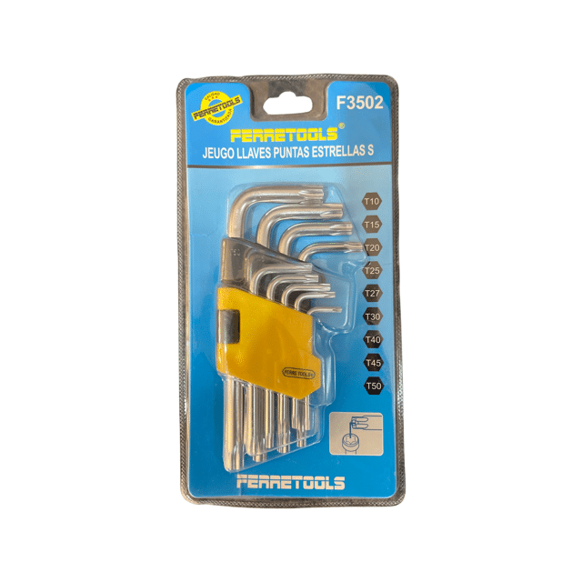 JUEGO LLAVES TORX S ESTRELLA 9PCS FERRETOOLS F3502