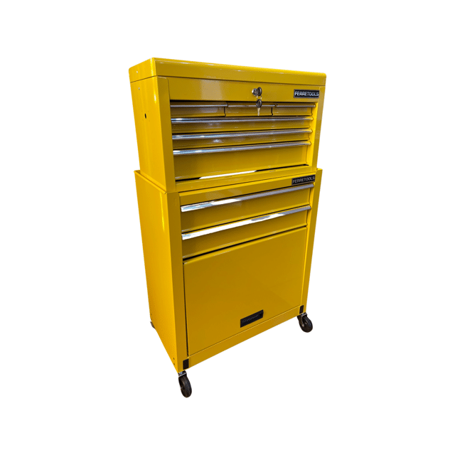 GABINETE METALICO CAJA PORTA HERRAMIENTAS 8 CAJONES AMARILLO