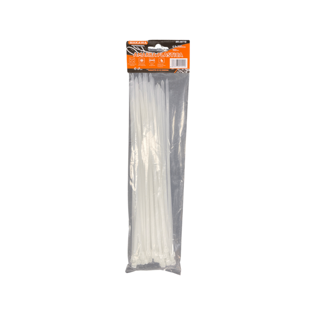 AMARRAS PLASTICAS BLANCAS 4.8X300MM (50UND)