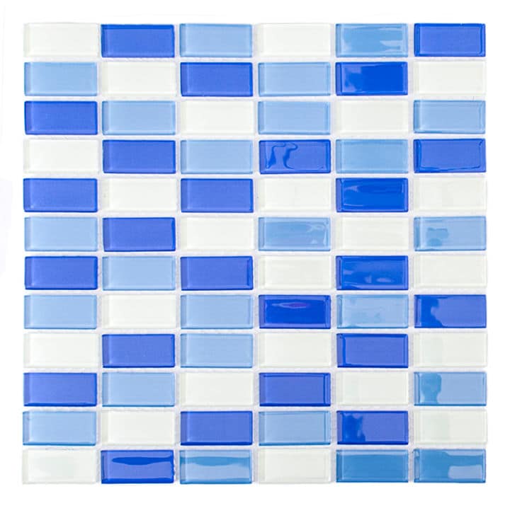 MALLA MOSAICO VIDRIO REC AZULES 30X30CM DECORALIA