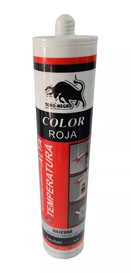 SILICONA ALTA TEMPERATURA ROJA TORO-NEGRO 300ML