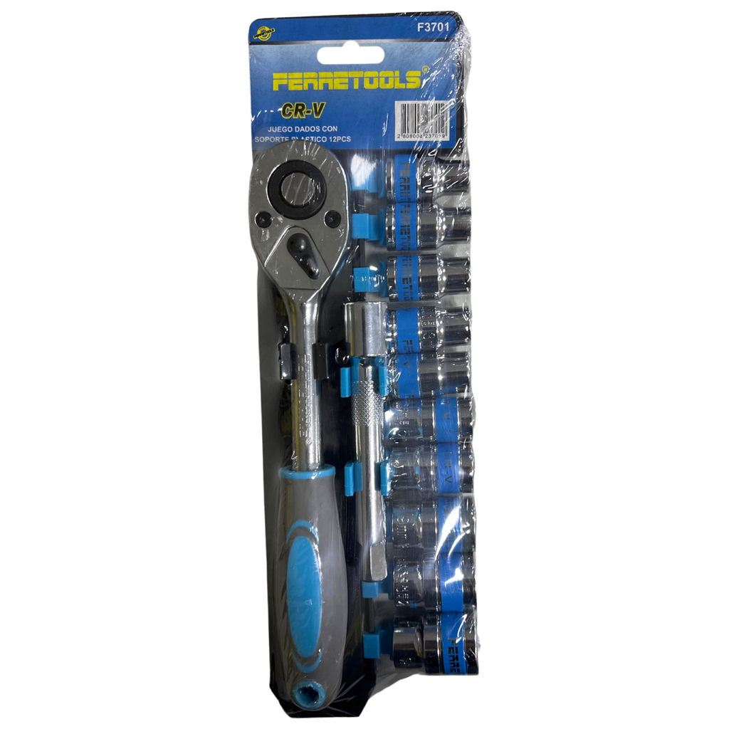 JUEGO DE DADOS 1/2&quot; 12PCS F3701 FERRETOOLS