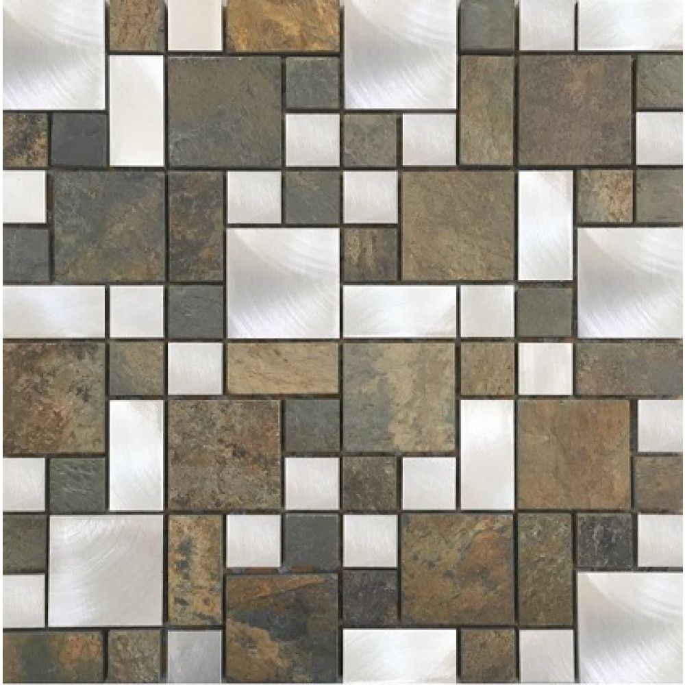 MALLA MOSAICO LONDON PIEDRA METAL 30X30CM DECORALIA