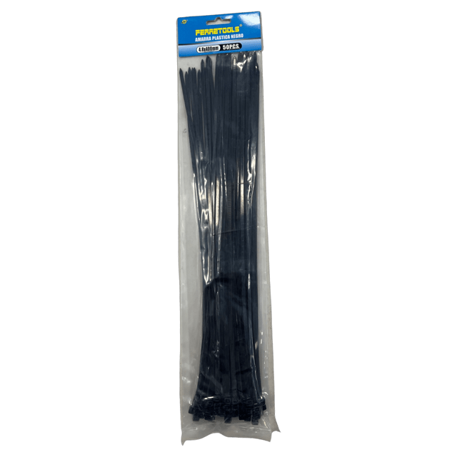 AMARRAS PLASTICAS NEGRAS 4.8X400MM (50UND) F2699