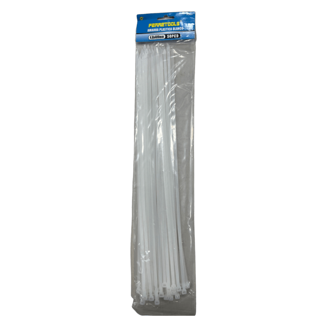 AMARRAS PLASTICAS BLANCAS 4.8X400MM (50UND) F2687