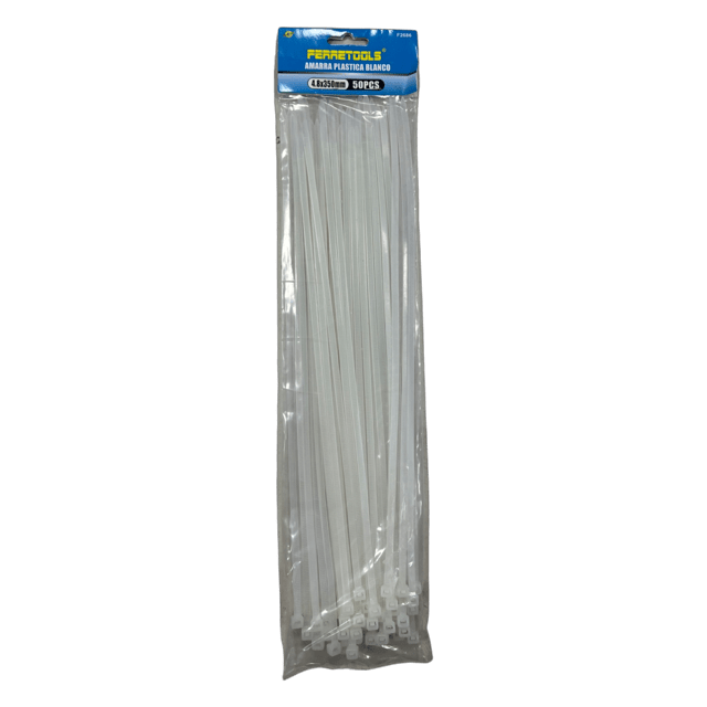 AMARRAS PLASTICAS BLANCAS 4.8X350MM (50UND) F2686