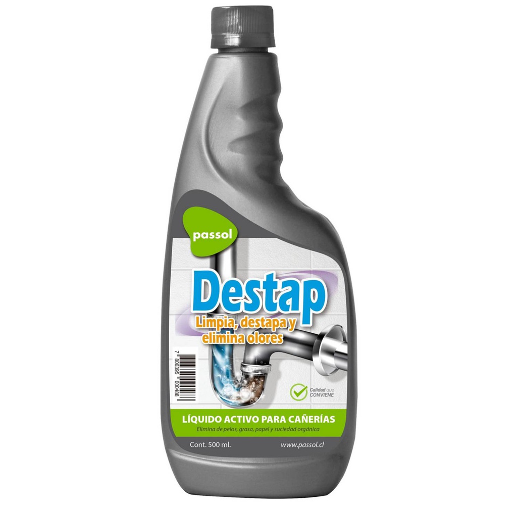 DESTAPADOR LIMPIADOR DE CAÑERIAS DESTAP 500ML PASSOL