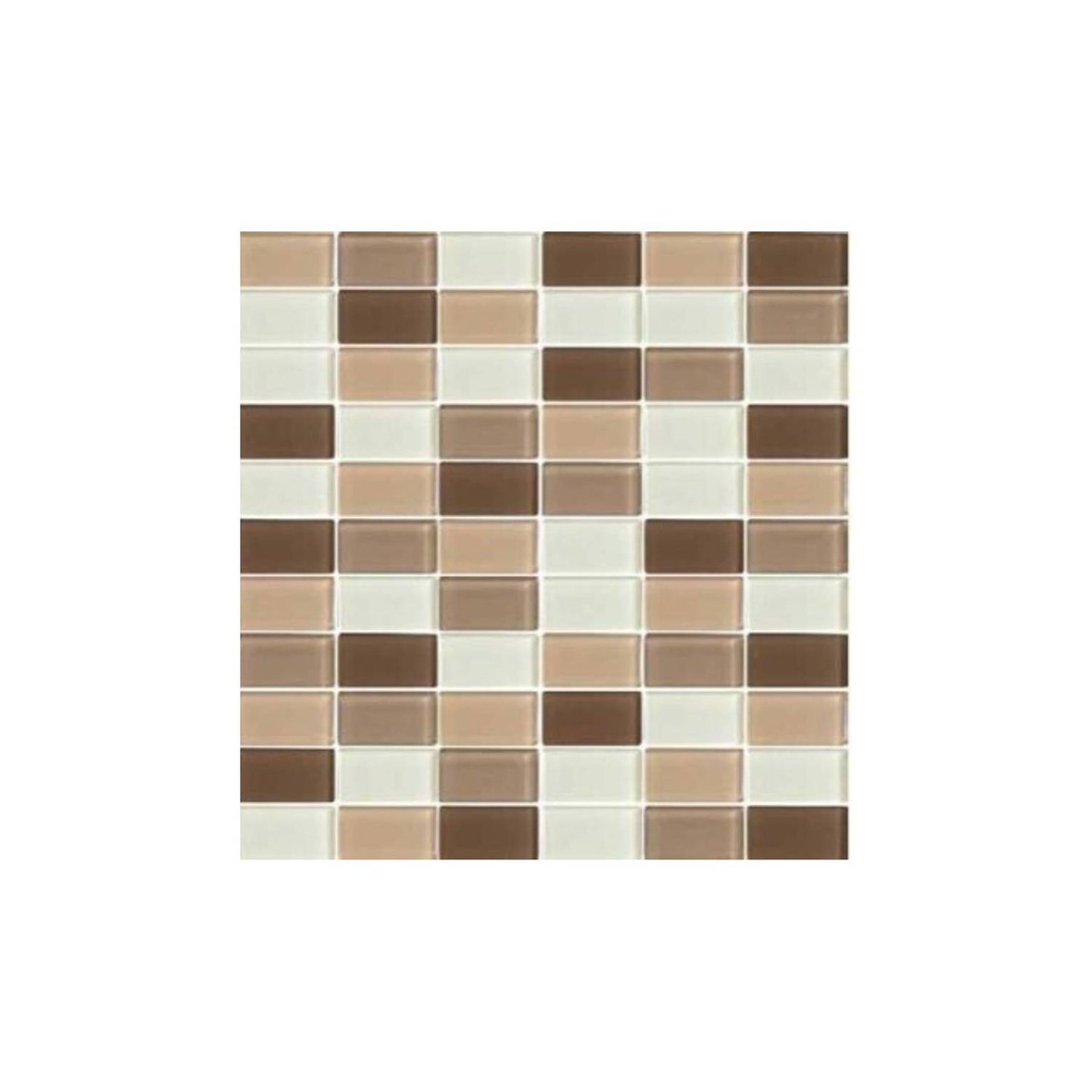 MALLA MOSAICO VIDRIO REC CAFE/BEIGE 30X30CM DECORALIA