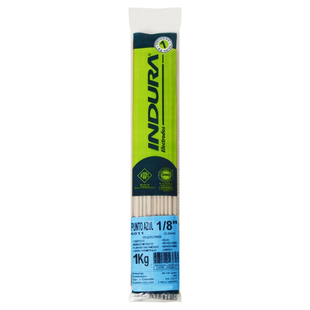 SOLDADURA 6011 1/8&quot; PUNTO AZUL 1KG INDURA