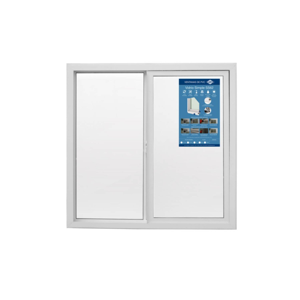 VENTANA PVC 1X1MT BLANCA ADVANCE DVP