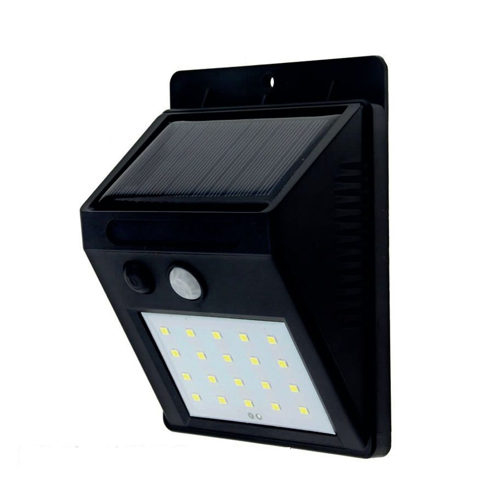 FOCO LED SOLAR EXTERIOR A MURO IP65 3W/6000K C/SENSOR MEGABRIGHT