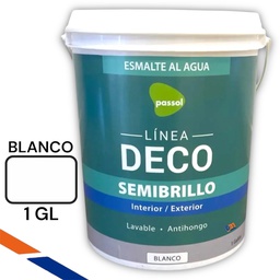 [412070] ESMALTE AL AGUA SEMIBRILLO BLANCO GALON PASSOL