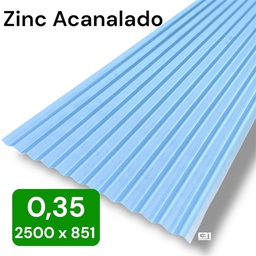 [4181] PLANCHA ZINC ACANALADO 0.35x851x2500mm