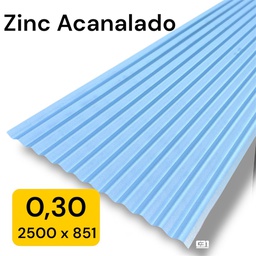[4186] PLANCHA ZINC ACANALADO 0.30x851x2500mm