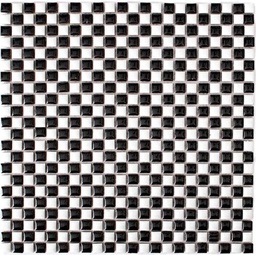 [1252] MALLA MOSAICO BLANCO Y NEGRO 30X30CM