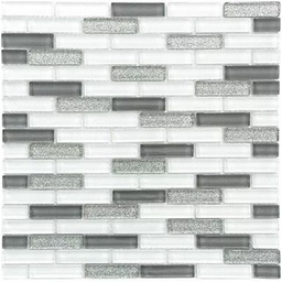 [ECDE17] MALLA MOSAICO VIDRIO BLANCO ESCARCHA 30X30 DECORALIA