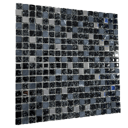 [90324] MALLA MOSAICO NEGRO PLATA 30X30CM DECORALIA