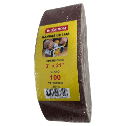 [LB5100] PACK 10 LIJAS DE BANDA 3X21&quot; GRANO 100 INOXCROM