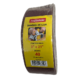 [5040] PACK 10 LIJAS DE BANDA 3X21&quot; GRANO 40 INOXCROM